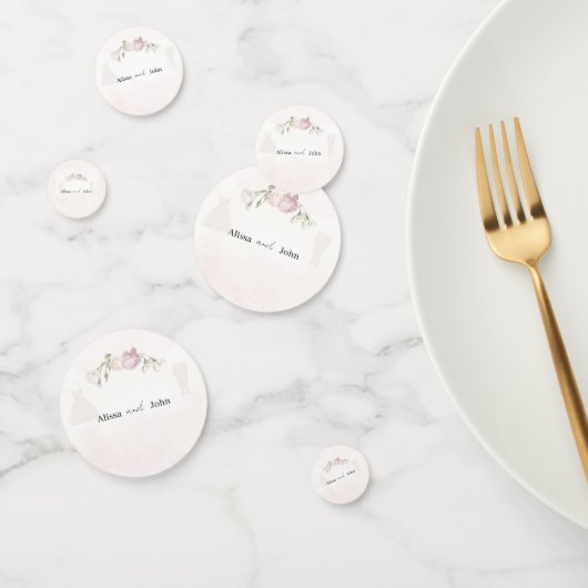 Soft Pink Roses Wedding Collection Table Confetti (Groep)