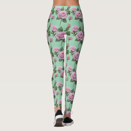 Soft Pink Roses With Subtle Lavender Highlights  Leggings (Achterkant)