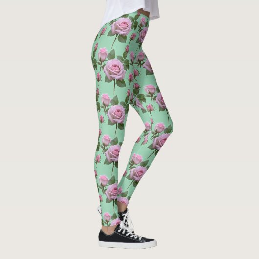 Soft Pink Roses With Subtle Lavender Highlights  Leggings (Rechts)
