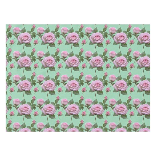 Soft Pink Roses With Subtle Lavender Highlights Tafelkleed (Voorkant (Horizontaal))