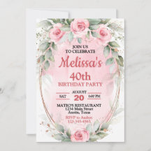 Soft Pink & Sage Green Rozen Elk jaar Verjaardag