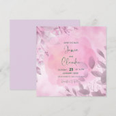 Soft Pink Save the Date-Kaart (Voorkant / Achterkant)