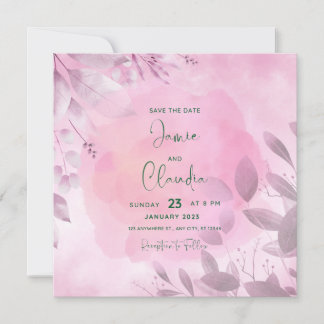 Soft Pink Save the Date-Kaart