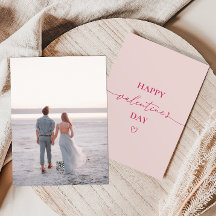 Soft Pink Script Valentijnsdag Kaart