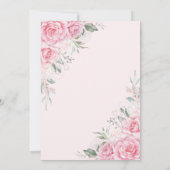 Soft Pink Silver Quinceañera Rose Flower Butterfly Kaart (Achterkant)