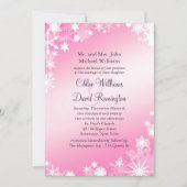 Soft Pink Snowflakes Weddenschap 2 Kaart (Voorkant)