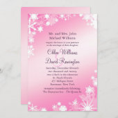 Soft Pink Snowflakes Weddenschap 2 Kaart (Voorkant / Achterkant)