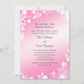 Soft Pink Snowflakes Weddenschap Kaart (Voorkant)