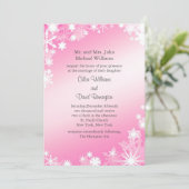 Soft Pink Snowflakes Weddenschap Kaart (Staand voorkant)