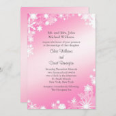 Soft Pink Snowflakes Weddenschap Kaart (Voorkant / Achterkant)
