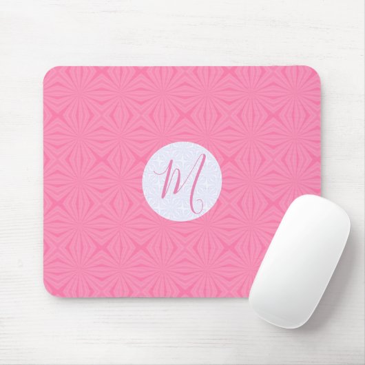 Soft Pink Squiggly Squares Personalized Initial Muismat (Met muis)