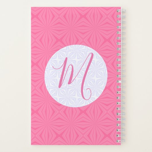 Soft Pink Squiggly Squares Personalized Initial  Notitieboek (Achterkant)