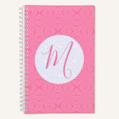 Soft Pink Squiggly Squares Personalized Initial  Notitieboek (Voorkant)