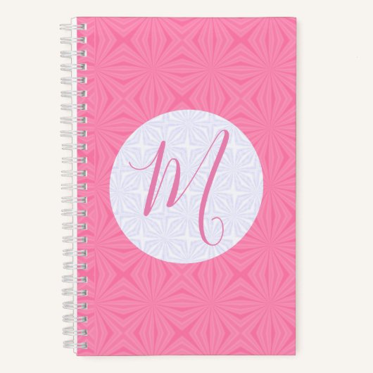 Soft Pink Squiggly Squares Personalized Initial Notitieboek (Voorkant)