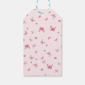 Soft Pink Stork Girl Baby shower Cadeaulabel (Achterkant)