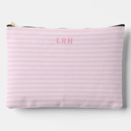 Soft Pink Stripe Vintage Tiny Initials Monogram Etui