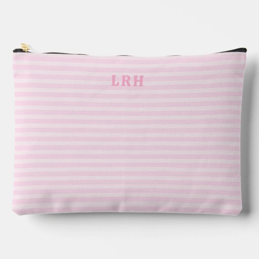 Soft Pink Stripe Vintage Tiny Initials Monogram Etui (Voorkant)