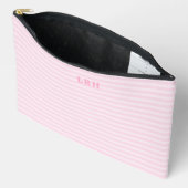 Soft Pink Stripe Vintage Tiny Initials Monogram Etui (Open)