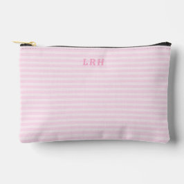 Soft Pink Stripe Vintage Tiny Initials Monogram Etui