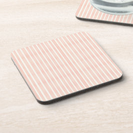 Soft Pink Stripes Beverage Coaster Bier Onderzetter