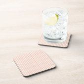 Soft Pink Stripes Beverage Coaster Bier Onderzetter (Rechterzijde)