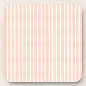 Soft Pink Stripes Beverage Coaster Bier Onderzetter (Voorkant)
