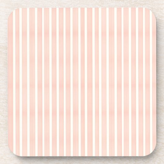 Soft Pink Stripes Beverage Coaster Bier Onderzetter (Voorkant)