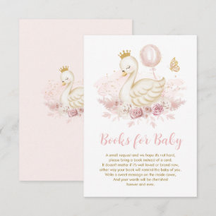 Soft Pink Swan Princess Balloon boeken voor Baby Informatiekaartje