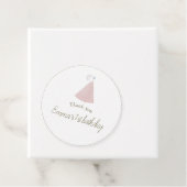 Soft Pink T Rex Tutu Girl round Bedankjes Labels (In situ)