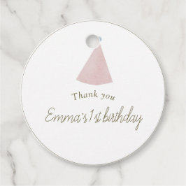 Soft Pink T Rex Tutu Girl round Bedankjes Labels