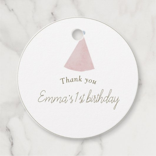Soft Pink T Rex Tutu Girl round Bedankjes Labels (Voorkant)
