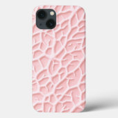 Soft Pink Texture iPhone Case with Organic Lines (Achterkant)