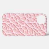 Soft Pink Texture iPhone Case with Organic Lines (Achterkant (horizontaal))