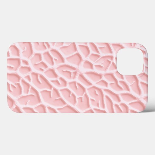 Soft Pink Texture iPhone Case with Organic Lines (Achterkant (horizontaal))