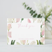 Soft Pink Tulip Bridal Shower Bedankkaart (Staand voorkant)