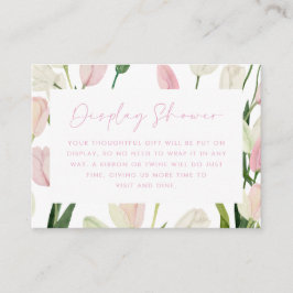 Soft Pink Tulip Bridal Shower Display Shower Informatiekaartje