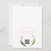 Soft Pink Tulip QR Code Bridal Shower Kaart (Achterkant)