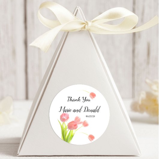 Soft Pink Tulips Ronde Sticker