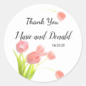 Soft Pink Tulips Ronde Sticker (Voorkant)