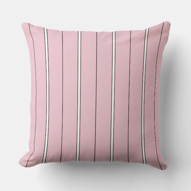 Soft Pink Vertical Stripe Pattern Minimal Kussen (Voorkant)