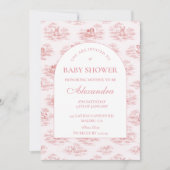 Soft Pink Vintage Baby Shower Kaart (Voorkant)