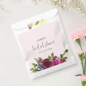 Soft Pink Watercolor Floral Favor Bags Bedankzakje (Gezegeld)