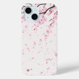 Soft Pink Watercolor Sakura Blossoms iPhone Case