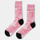 Soft Pink & White Alcohol Ink All-Over-Print Socks Sokken (Links)