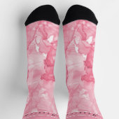 Soft Pink & White Alcohol Ink All-Over-Print Socks Sokken (Top)
