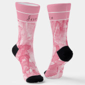 Soft Pink & White Alcohol Ink All-Over-Print Socks Sokken (Gebogen)