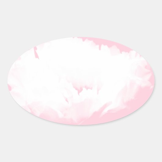 Soft Pink White Peony - Floral Ovale Sticker (Voorkant)