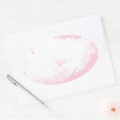 Soft Pink White Peony - Floral Ovale Sticker (Envelop)