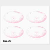Soft Pink White Peony - Floral Ovale Sticker (Vel)