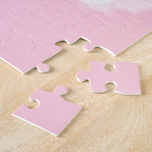 Soft Pink White Peony Floral Puzzle Legpuzzel (Zijkant)